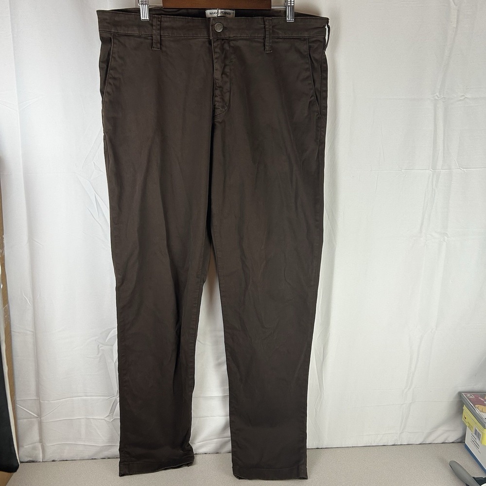 Mavi Edward Slim Straight Leg Brown Chino Pants Mens‎ 38x35 Cotton Stretch